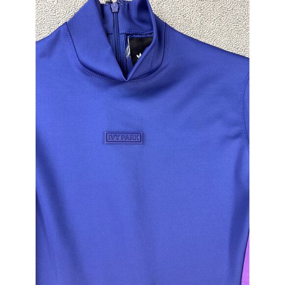 Adidas x Ivy Park Park Trails Collection Spandex Dress Long Sleeve Midi Purple M - Picture 6 of 15